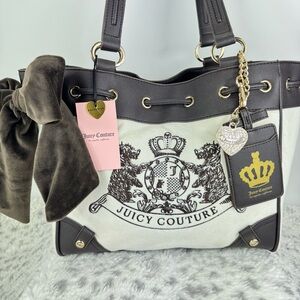 Juicy Couture Black and White Daydreamer Tote Bag